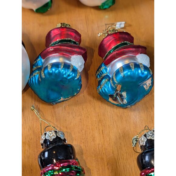 Lot Of 46 Hand Crafted Blown Glass Snowman Ornaments Christmas Winter Painted - Picture 13 of 16